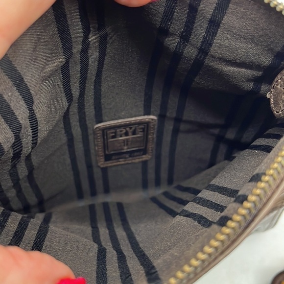 Frye Melissa Brown Leather fold over Crossbody Bag. BRN2366D - Picture 9 of 16